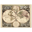 Antique world map print reproduction of the XVII Century. Orbis terrarum nova by Nicolaes Visscher II