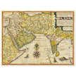 Red sea, Arabian coast and the Persian Gulf ancient map by Jan Huygen. Routes to the Indian Ocean.