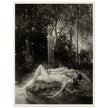 Ode to Psyche by Will Hicok Low 1887. Vintage  print of this greek mythology episode between Eros and Psiche