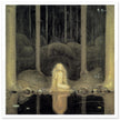 John Bauer vintage illustration print . From the fairy tale Leap the Elk and the Little Princess Cottongrass