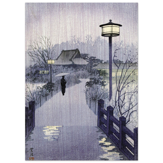 Evening rain at the Shinobazu pond by Kasamatsu Shiro 1938