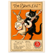 Rabbit and black cat playing banjos together as the cover illustration for The Black Cat Poster reproduction