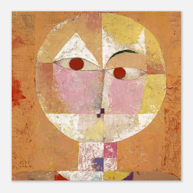 Paul Klee Senecio. fine print. Abstract modern painting. Cubism human face.  Redesigned and  artwork