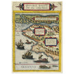 Quivira ancient map. Ancient North American cartography by Cornelis de Jode XVI century.