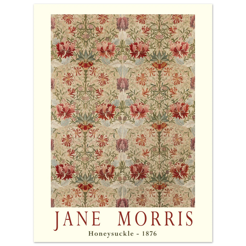 Jane Morris Honeysuckle embroidery.