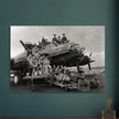 B-17 airplane with crew Hell's Angels. World war 2 poster.