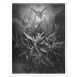 Gustave Dore  Paradise Lost engraving . Dawnfall of Satan with his fallen angels driven out from Heaven .