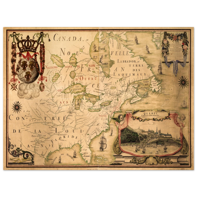 North America map. Canada, ou Nouvelle France by Jean-Baptiste Louis Franquelin