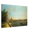 London antique painting by Canaletto 1750 The Thames from Somerset House Terrace towards the City.