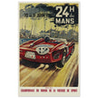 Michel beligond 24 hours Le Mans race 1961 vintage poster . Ferrari classic racing car.