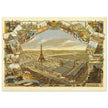 Exposition Universelle de Paris 1889. Eiffel Tower and Paris city view.