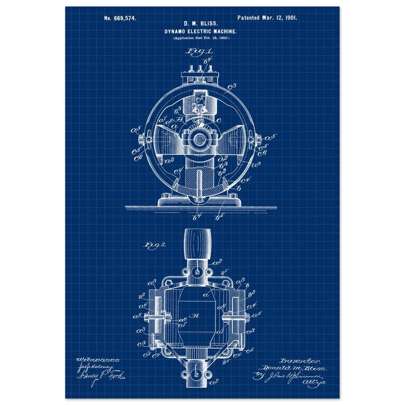 Dynamo electric machine patent by D M Bliss.