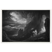 John Martin Paradise Lost vintage mezzoting engraving . Adam and Eve Driven Out of Paradise.