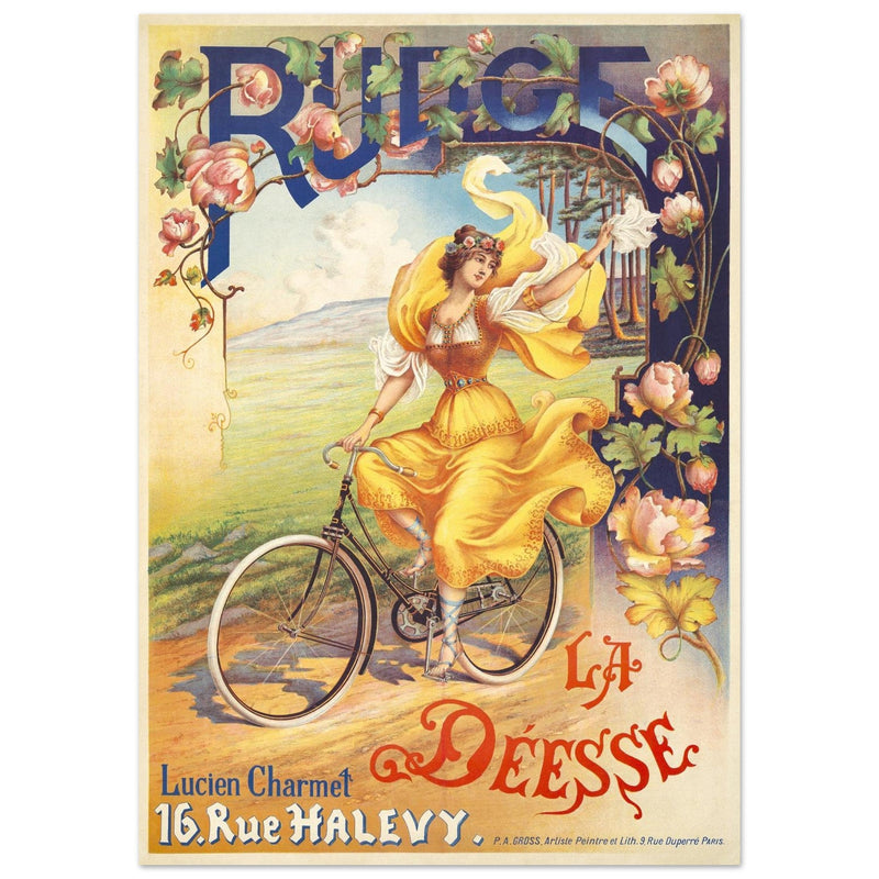 Rudge cycles vintage french advertising print  1900 by Peter Alfred Gross.