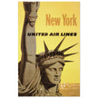 New York United Air Lines vintage travel poster .