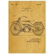 Vintage motorcycle patent by William S Harley founder of harley davidson.