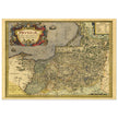 Ancient map of Prussia by Abraham Ortelius. Historic vintage map of 1570.