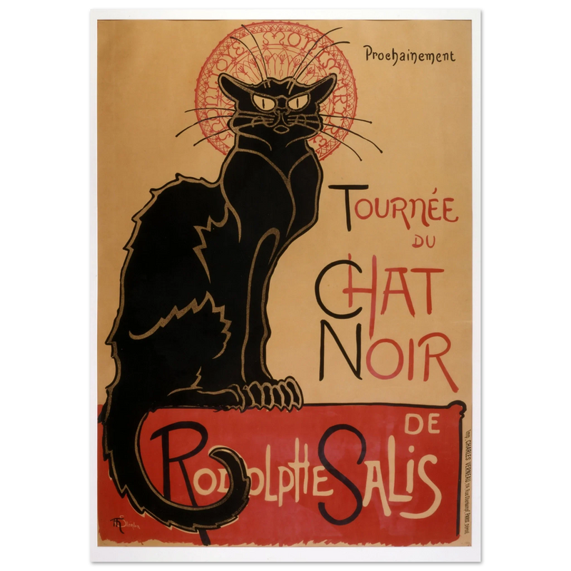 For the nightclub "Tournée du Chat Noir poster reproduction Théophile Steinlen 1896