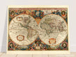 1638 Double hemisphere old world map by Hendrik Hondius.