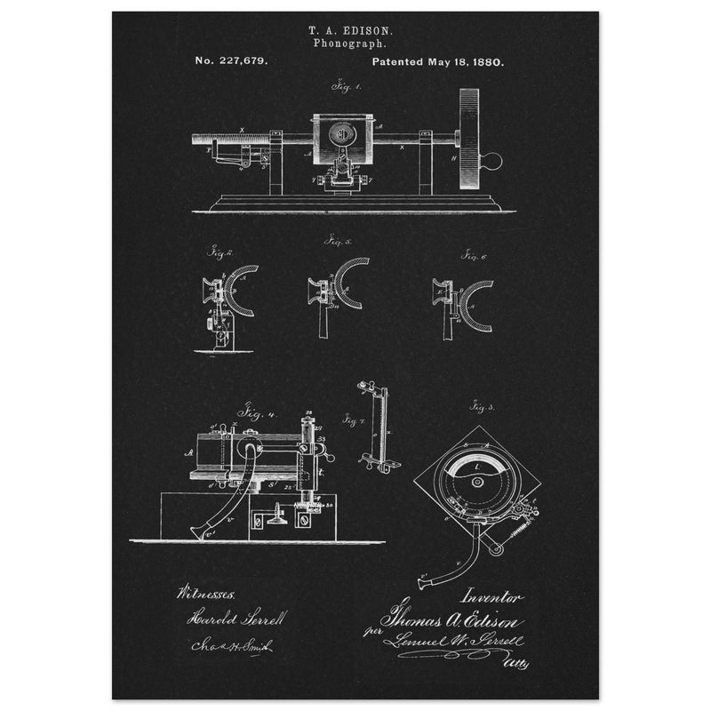 The Phonograph patentby Thomas Alva Edison. Patent 227679