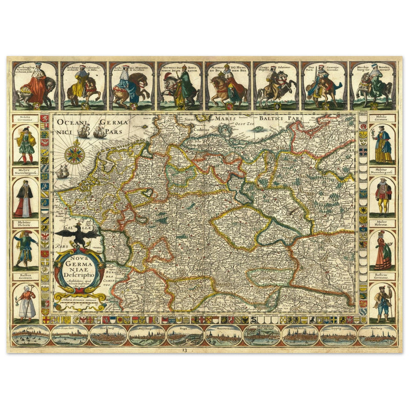 The Holy Roman Empire ancient map by Jan Jansson . Nova Germaniae Descriptio .