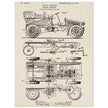 Motor Vehicle patent. Vintage car illustration.