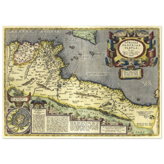 Ancient map of North Africa. Africae Propriae Tabula by Abraham Ortelius