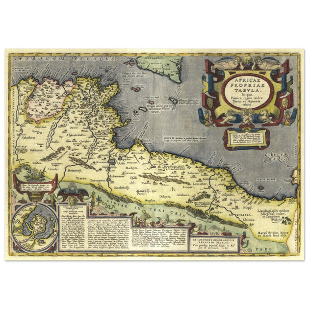 Ancient map of North Africa. Africae Propriae Tabula by Abraham Ortelius
