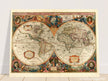 1638 Double hemisphere old world map by Hendrik Hondius.