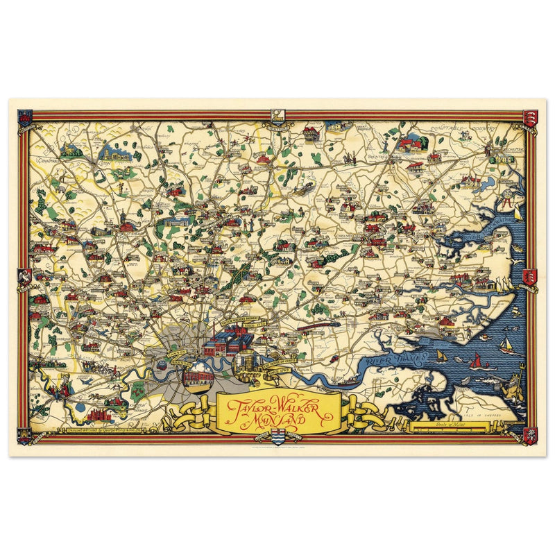 United Kindon Greater London vintage map  by Taylor Walker & Co.