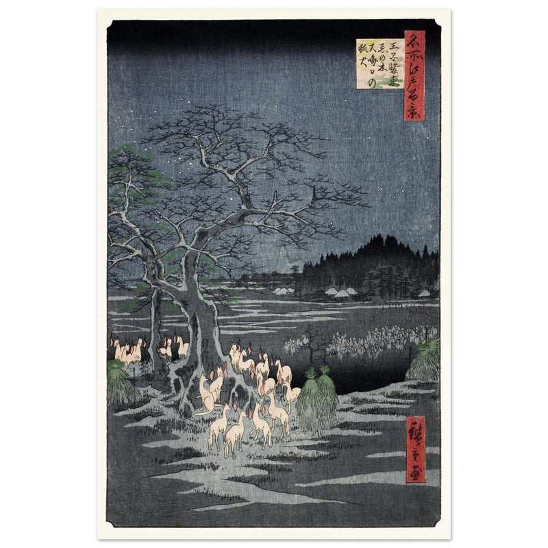 Fox Fires on New Year’s Eve at the Changing Tree in Oji by Utagawa Hiroshige