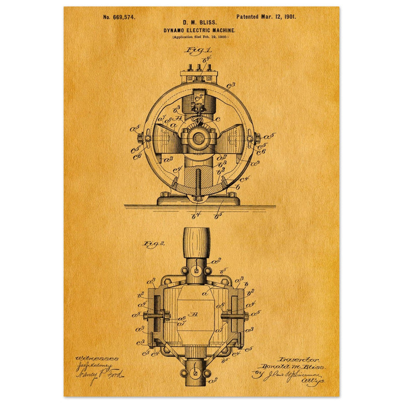 Dynamo electric machine patent by D M Bliss.