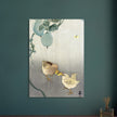 Two chicks fighting over butterfly by Ohara Koson Woodblock print