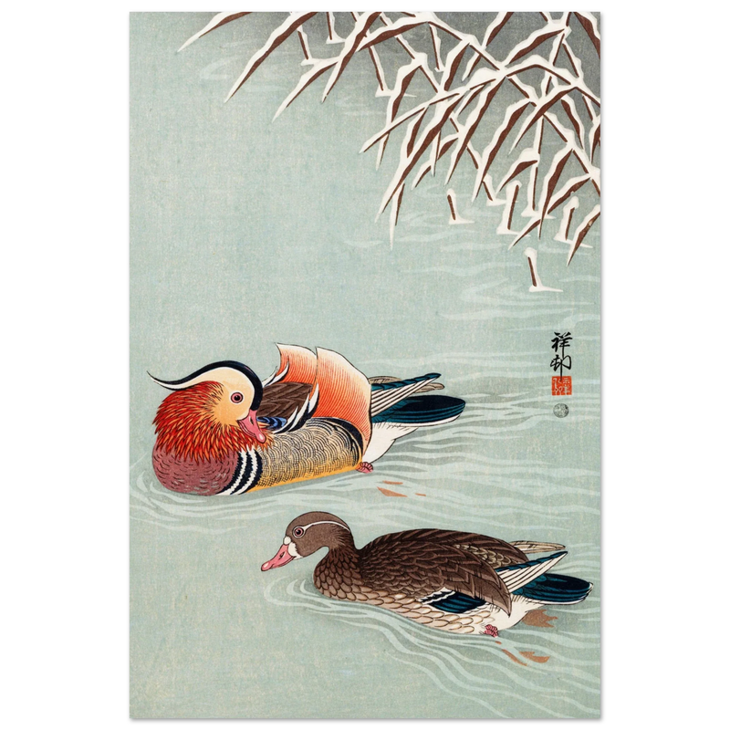 Mandarin ducks by Ohara Koson