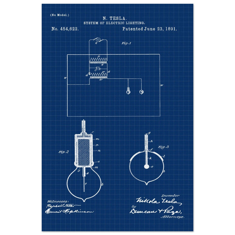 Electric Lighting patent  by Nikola Tesla.