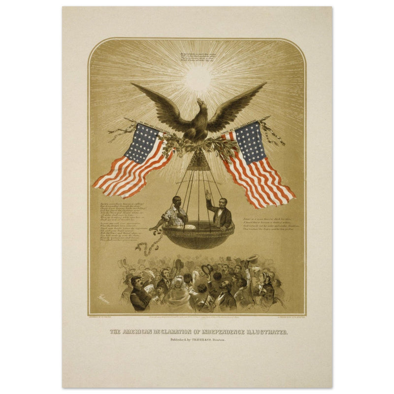 The American Declaration of Independence illustrated in 1861.  reproduction