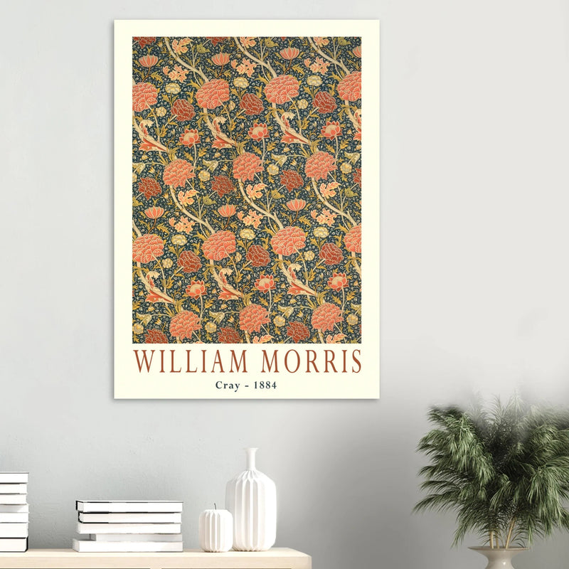 William Morris Cray 1884. Vintage printed cotton  art print.