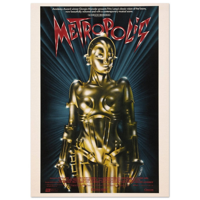 Metropolis vintage film poster . Fritz Lang masterwork movie. Historic films that changed our lives