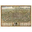 Ancient map of Rome with engravings by Georg Braun and Frans Hogenberg.