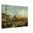 Bucentaur's return to the pier by the Palazzo Ducale. Painter Canaletto 1728. Venice Italy.