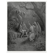 Gustave Dore Paradise Lost engraving . Archangel Rapahel with Adam and Eve in Eden.