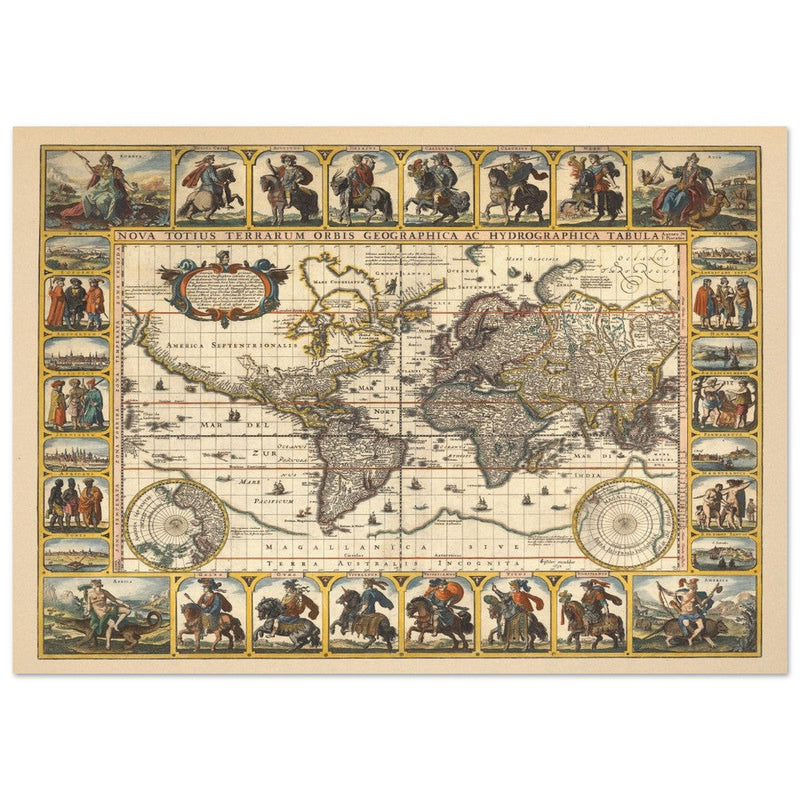 1652 Old World map Nova Totius Terrarum Orbis geographica ac hydrographica tabula by Nicolaes Visscher