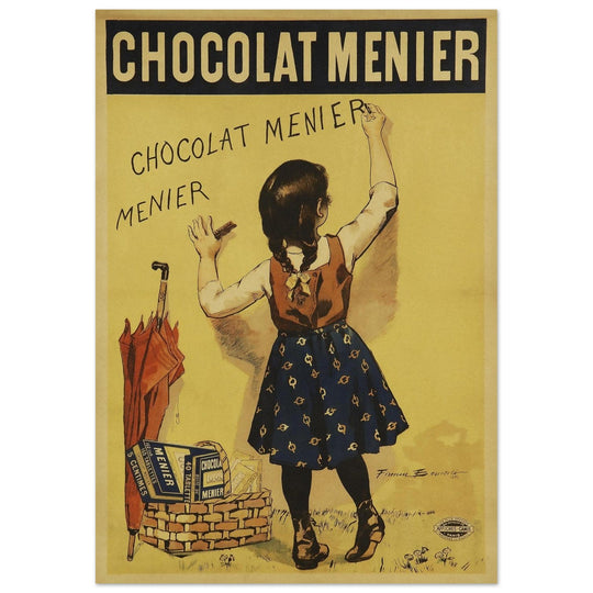 Chocolate ( Chocolat ) Menier vintage advertising by Firmin Bouisset.