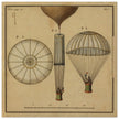 The first parachute by Jacques Garnerin. XVIII Century.