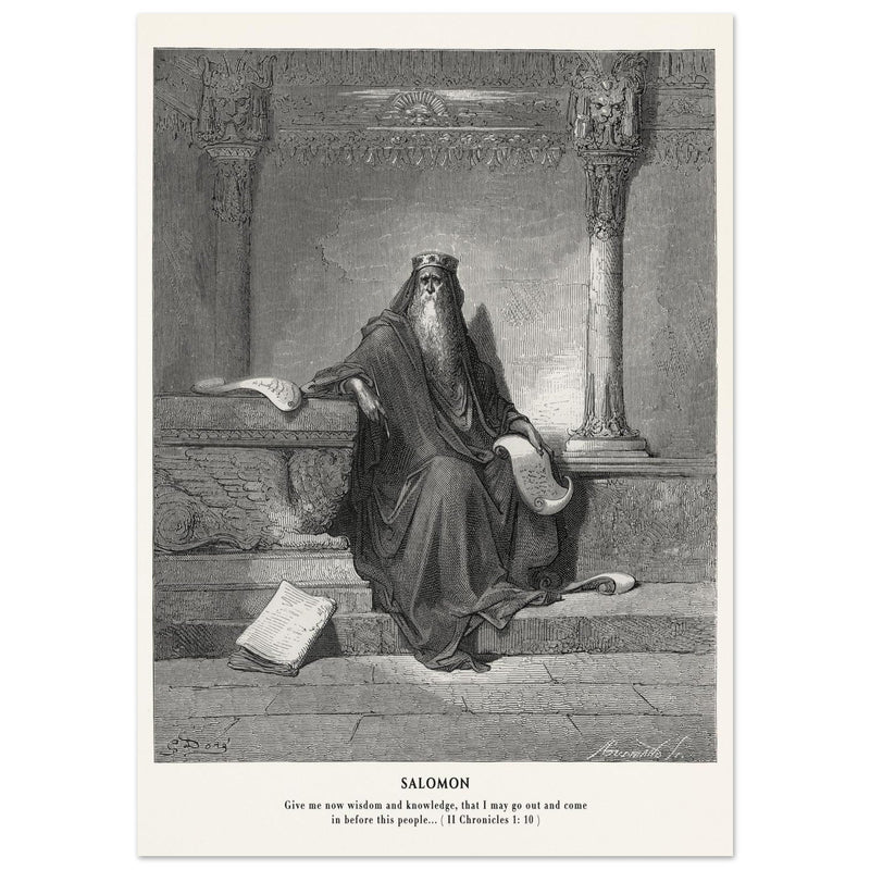Gustave Dore The Bible engraving print . Salomon illustration .