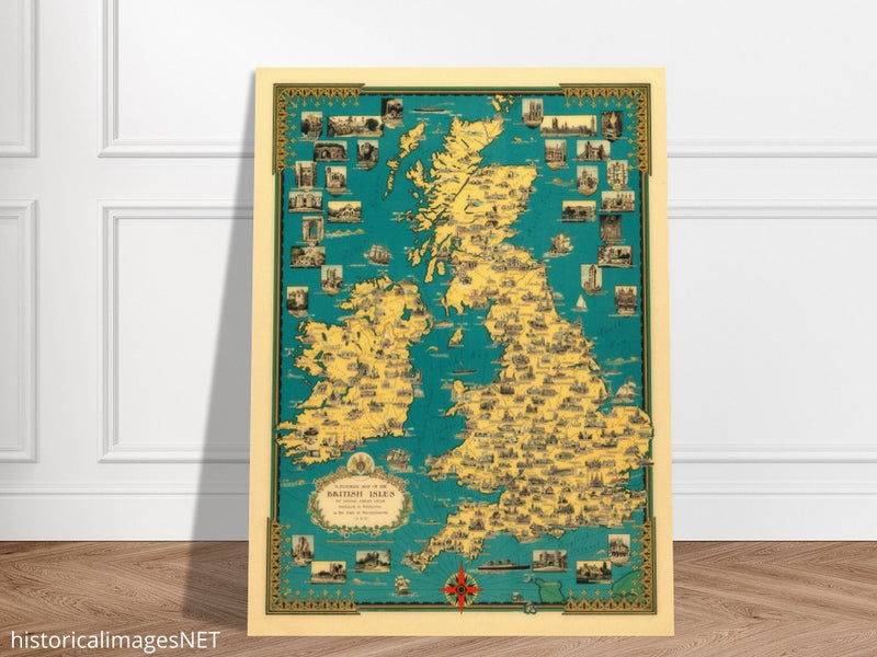 Old map of the British islands by Ernest Dudley Chase