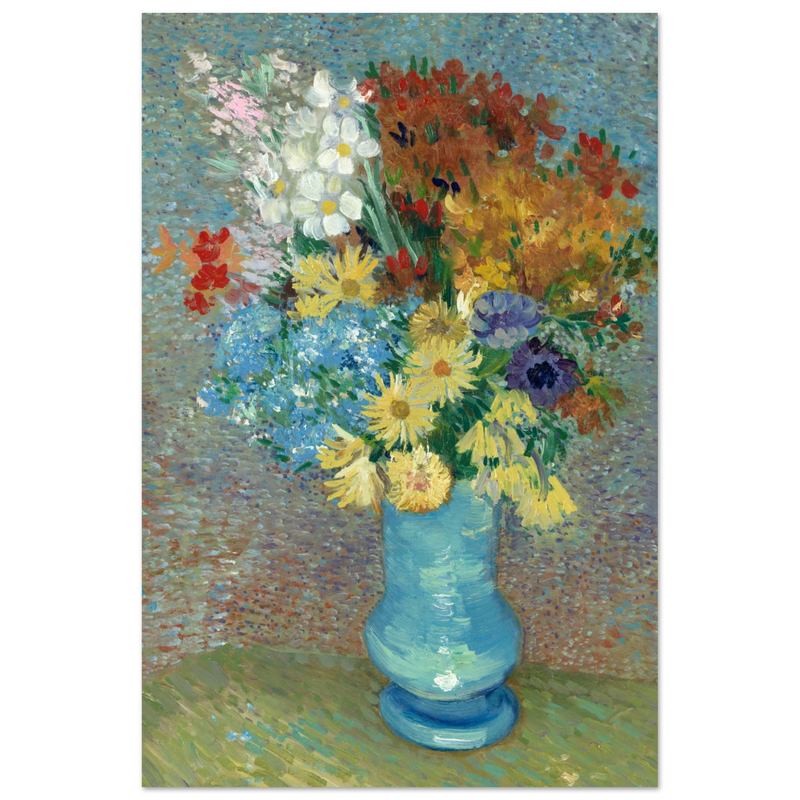 Flowers in a blue vase Vincent Van Gogh