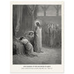 Gustave Dore The Bible engraving print . Jesus raising up the daughter of Jairus miracle .