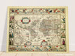 Ancient old world map 1638. Noua totius terrarum orbis geographica ac hydrographica tabula by Willem Janszoon Blaeu