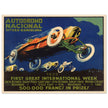 Car race vintage poster  1923. Sitges Barcelona car race.